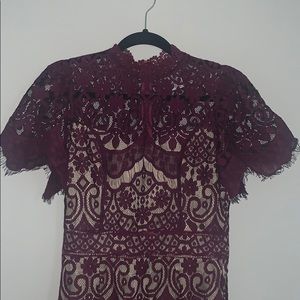 Vicki - Symphony Mock Neck Lace Dress